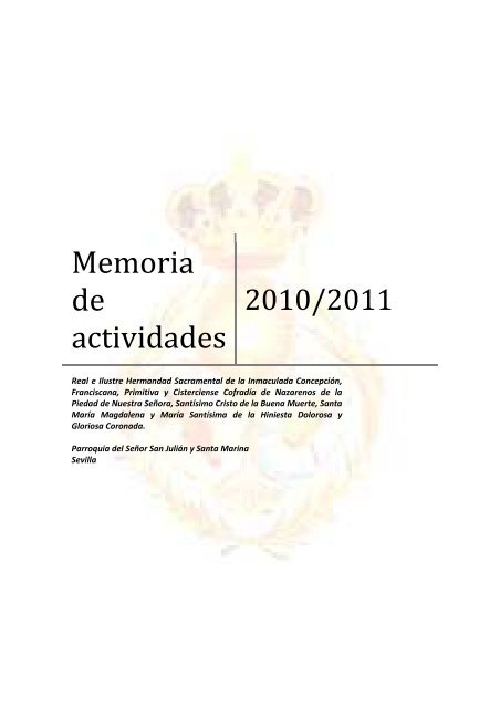 Memoria de actividades 2010-2011