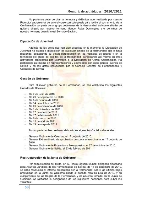 Memoria de actividades 2010-2011