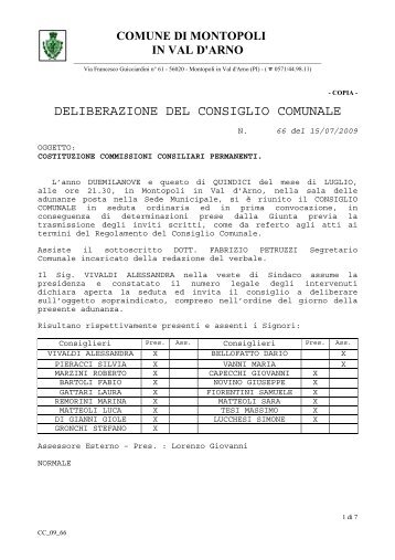 deliberazione del consiglio comunale - Comune di Montopoli Val d ...