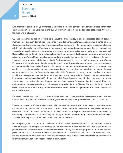 Resumen ejecutivo del Informe Bernat Soria - Abbott