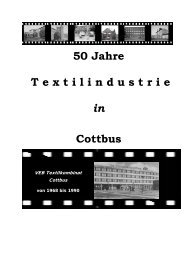 50 Jahre T e x t i l i n d u s t r i e in Cottbus - ACOL Gesellschaft für ...