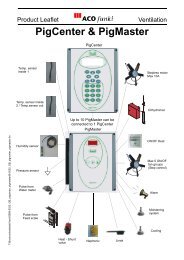 Technical specifications Pigcenter & Pigmaster - ACO Funki