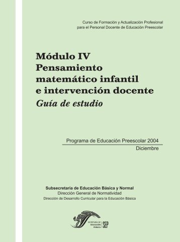 Módulo IV Pensamiento matemático infantil e intervención docente ...