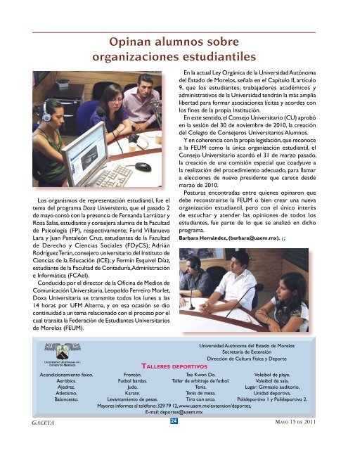 Gaceta - UAEM - Universidad Autónoma del Estado de Morelos