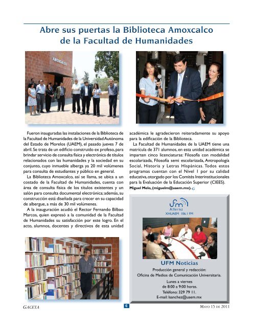 Gaceta - UAEM - Universidad Autónoma del Estado de Morelos