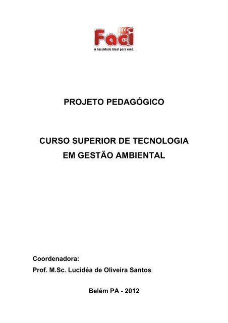 projeto pedagógico curso superior de tecnologia em ... - Grupo Ideal