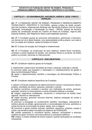 Estatuto da Fundação Sintaf (Arquivo PDF - 111 KB)