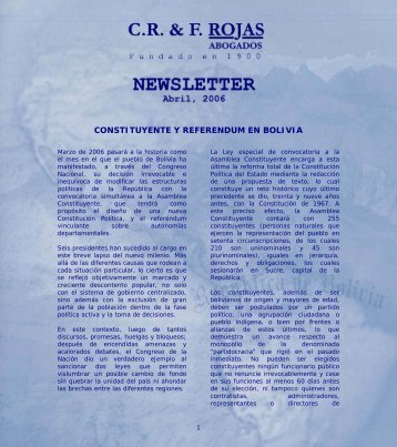CONSTITUYENTE Y REFERENDUM EN BOLIVIA - CR & F. Rojas