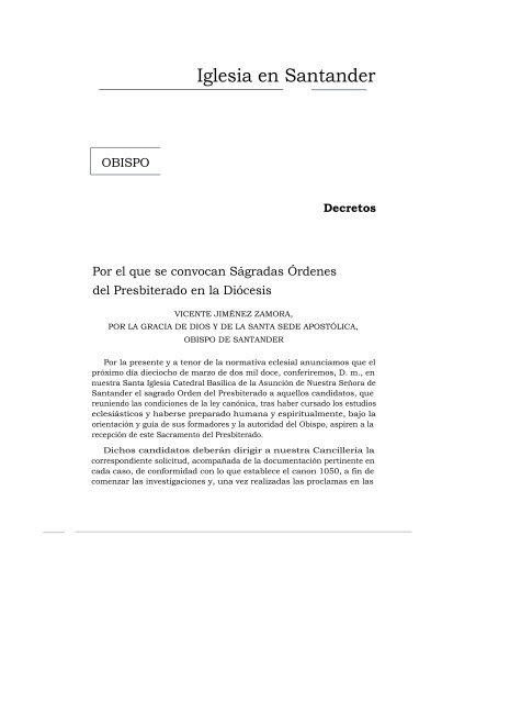 Boletín Enero-Febrero - Diócesis de Santander