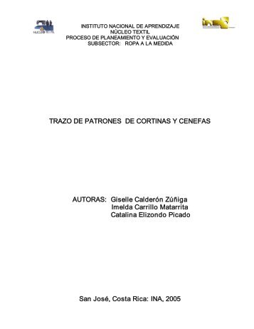 TRAZO DE PATRONES DE CORTINAS Y CENEFAS ... - OIT/Cinterfor