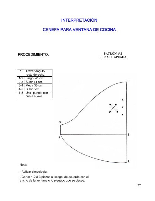 TRAZO DE PATRONES DE CORTINAS Y CENEFAS ... - OIT/Cinterfor