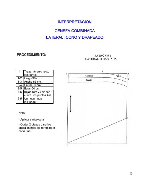 TRAZO DE PATRONES DE CORTINAS Y CENEFAS ... - OIT/Cinterfor