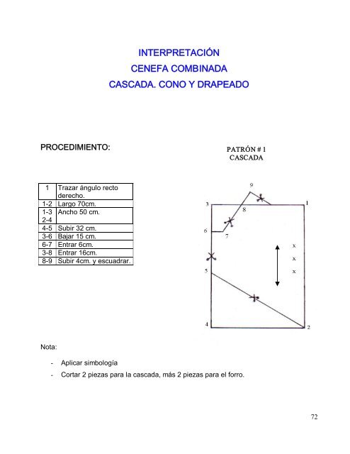 TRAZO DE PATRONES DE CORTINAS Y CENEFAS ... - OIT/Cinterfor