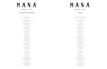 LETRAS DE CANCIONES LYRICS - Maná