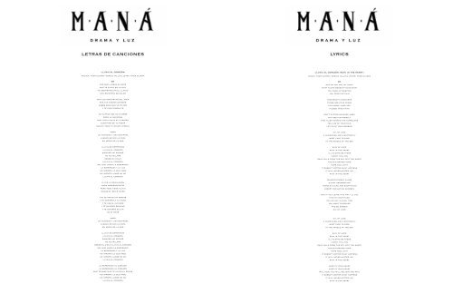 LETRAS DE CANCIONES LYRICS - Maná