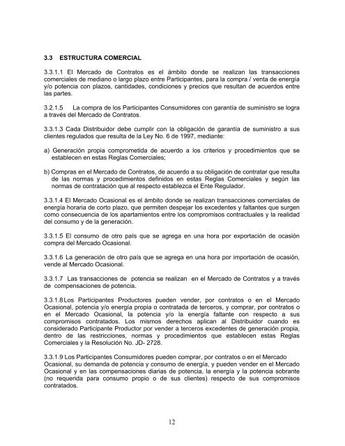 CAMBIOS REALIZADOS A LAS REGLAS COMERCIALES ... - ETESA