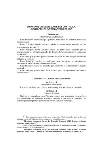 principios unidroit sobre los contratos comerciales