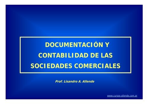 documentación y contabilidad de las sociedades ... - Cursos Allende