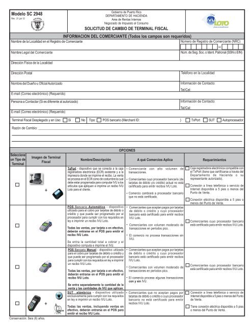 Modelo SC 2948 - Departamento de Hacienda - Gobierno de Puerto ...