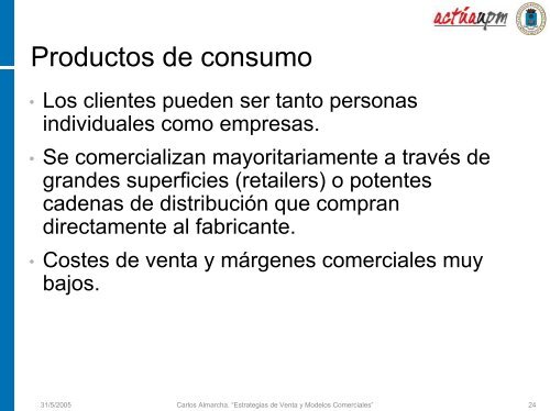 Estrategias de venta y modelos comerciales - Departamento de ...