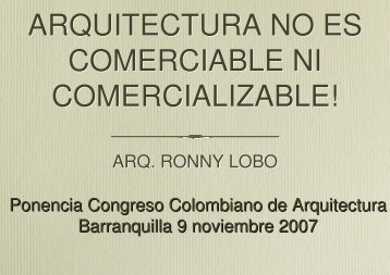 ARQUITECTURA NO ES COMERCIABLE NI ... - cpnaa