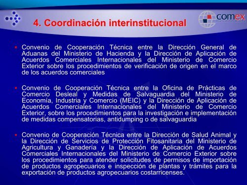 Administración de los acuerdos comerciales suscritos por Costa Rica