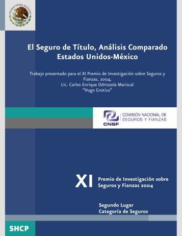 El Seguro de Título, Análisis Comparado Estados Unidos ... - Cnsf