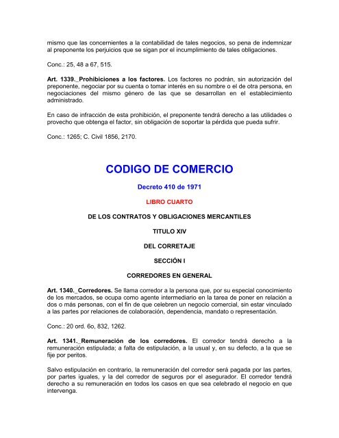 CODIGO DE COMERCIO DE COLOMBIA - Cámara de Comercio del ...