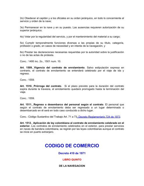 CODIGO DE COMERCIO DE COLOMBIA - Cámara de Comercio del ...