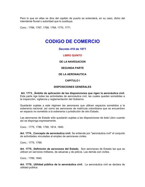 CODIGO DE COMERCIO DE COLOMBIA - Cámara de Comercio del ...