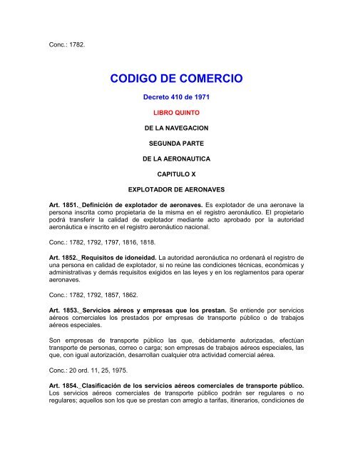 CODIGO DE COMERCIO DE COLOMBIA - Cámara de Comercio del ...