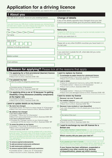 paper application dvla