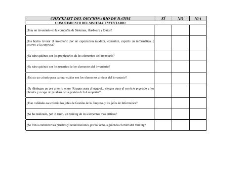 Check List Repositorio