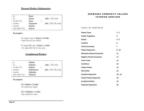 the complete guide to spanish verb tenses - Germanna Community ...