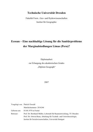 Eine nachhaltige Lösung für die Sanitärprobleme der - Lima