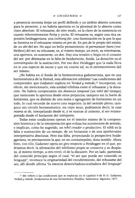 gadamer humanista - Repositorio de la Facultad de Filosofía y ...