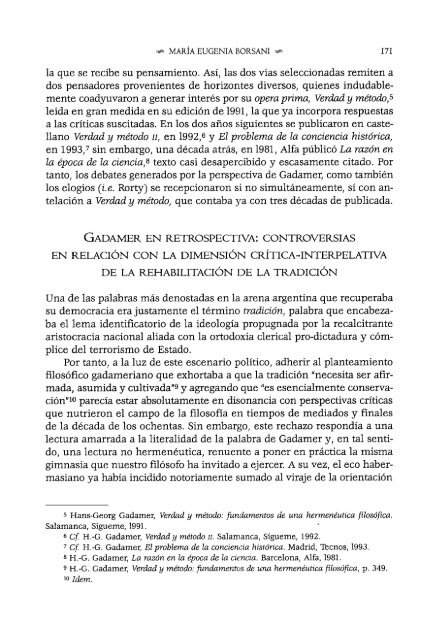 gadamer humanista - Repositorio de la Facultad de Filosofía y ...