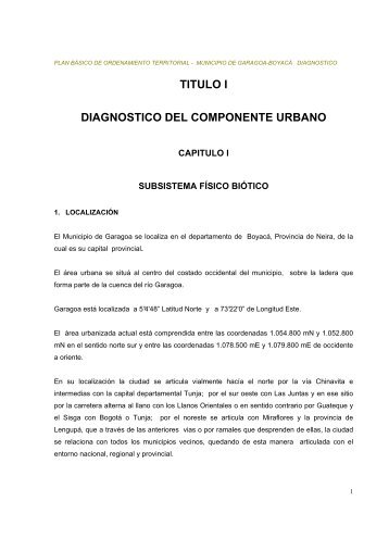 DIAGNOSTICO URBANO - Gobernación de Boyacá