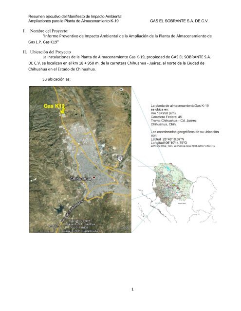 1 I. Nombre del Proyecto: "Informe Preventivo de ... - sinat - Semarnat