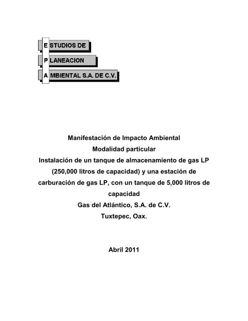 Manifestación de Impacto Ambiental Modalidad ... - sinat - Semarnat