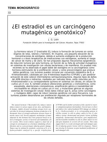 ¿El estradiol es un carcinógeno mutagénico genotóxico?