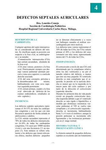 Defectos septales auriculares - Asociación Española de Pediatría