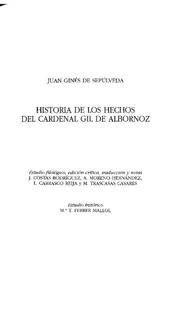 HISTORIA DE LOS HECHOS DEL CARDENAL GIL ... - enlaces csic