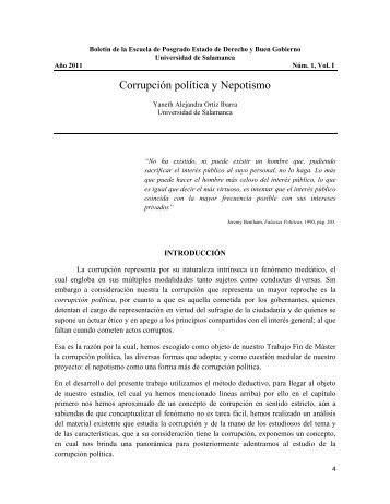 Corrupción política y Nepotismo. - Posgrado Estado de Derecho y ...