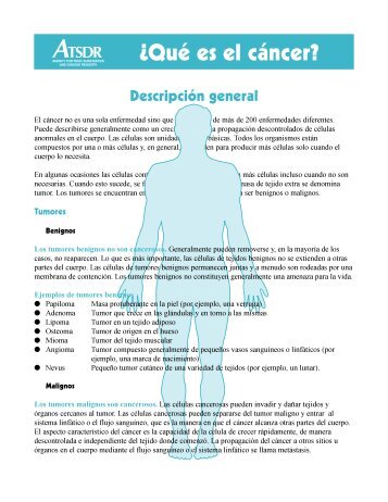 ATSDR - ¿Qué es el cáncer?