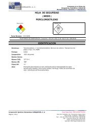 hoja de seguridad percloroetileno ( msds ) identificacion