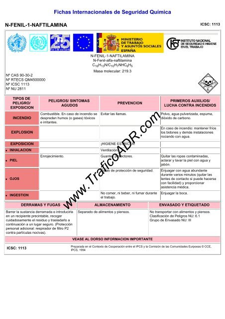 Fichas Internacionales de Seguridad Química - TraficoADR