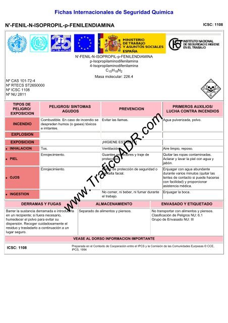 Fichas Internacionales de Seguridad Química - TraficoADR