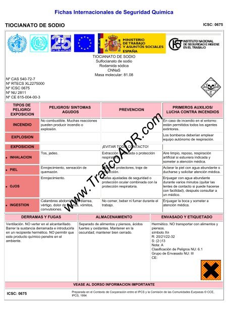 Fichas Internacionales de Seguridad Química - TraficoADR