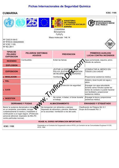 Fichas Internacionales de Seguridad Química - TraficoADR